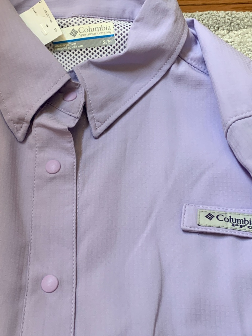 Columbia Lavender Button-Down Performance Shirt
